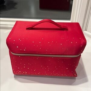 Estée Lauder Holiday Red Starry Women's Cosmetics Tote Bag